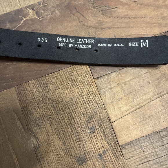 Manzoor Cascading Waterfall Hanging Chain Belt Black Leather Size M Biker Goth - Picture 5 of 5